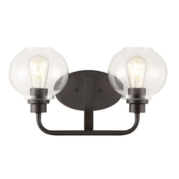 Sandrine Iron/Seeded Glass Cottage Rustic LED Vanity Light - JONATHAN Y